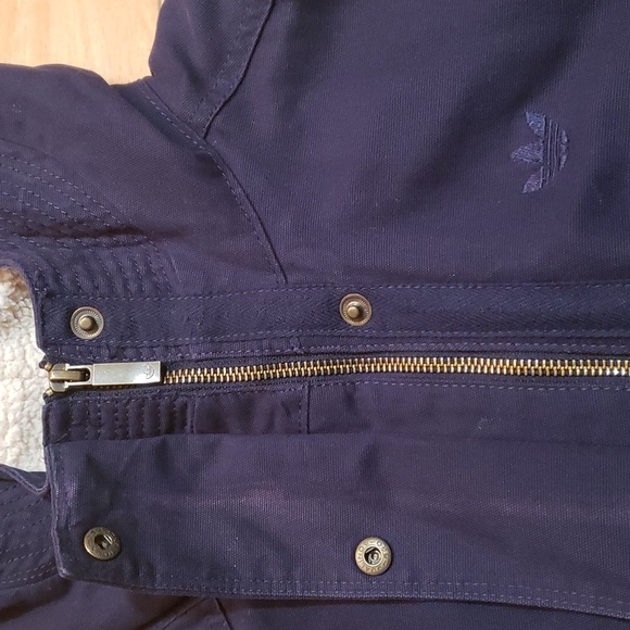 Adidas winter coat jacket long sherpa lining hood up to -20C navy blue - Picture 10 of 11